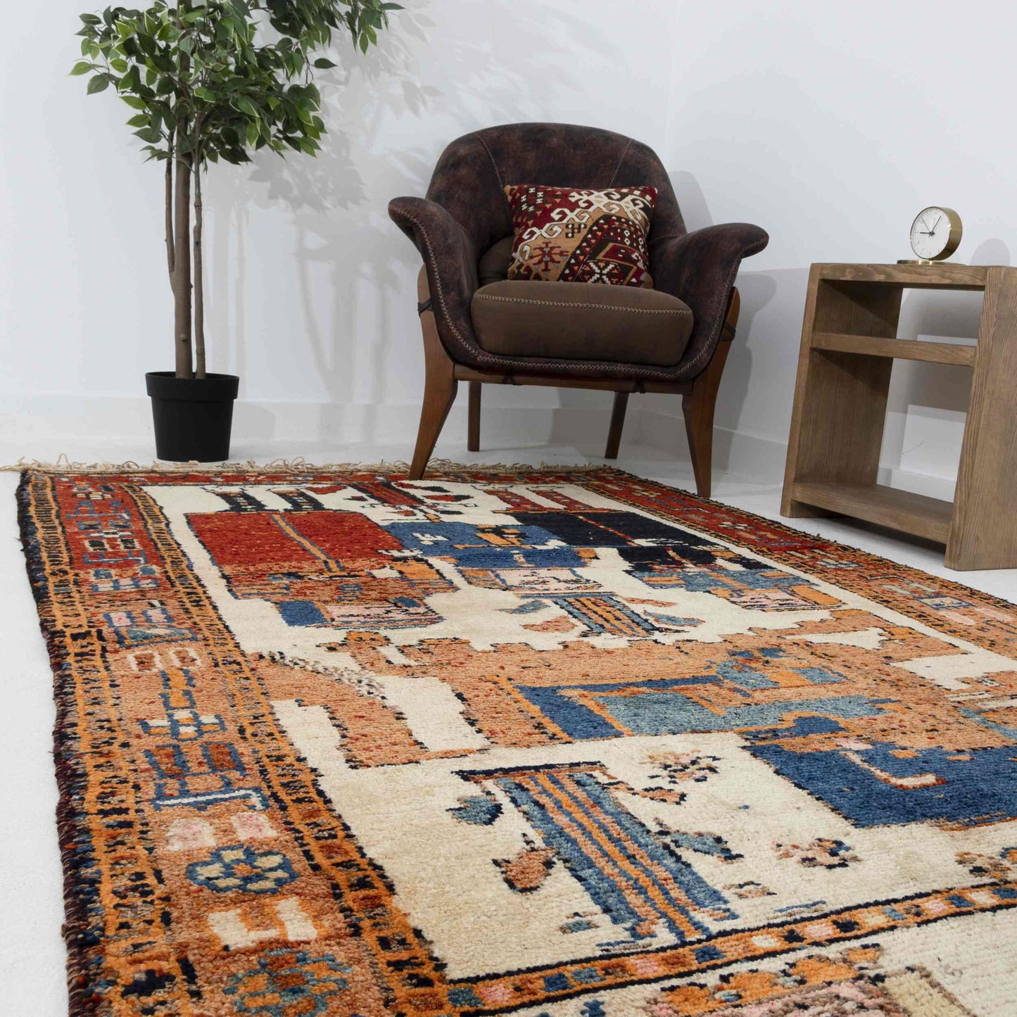 Oriental Turkish Runner Rug Handmade Wool On Wool Anatolia 373 X 137 Cm - 12' 3'' X 4' 6'' Orange C011