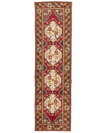 Oriental Turkish Runner Rug Handmade Wool On Wool Anatolia 90 X 310 Cm - 3' X 10' 3'' Multicolor C016