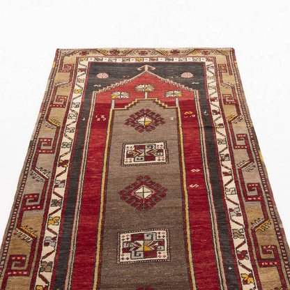 Oriental Turkish Runner Rug Handmade Wool On Wool Anatolian 102 X 342 Cm - 3' 5'' X 11' 3'' Red C014