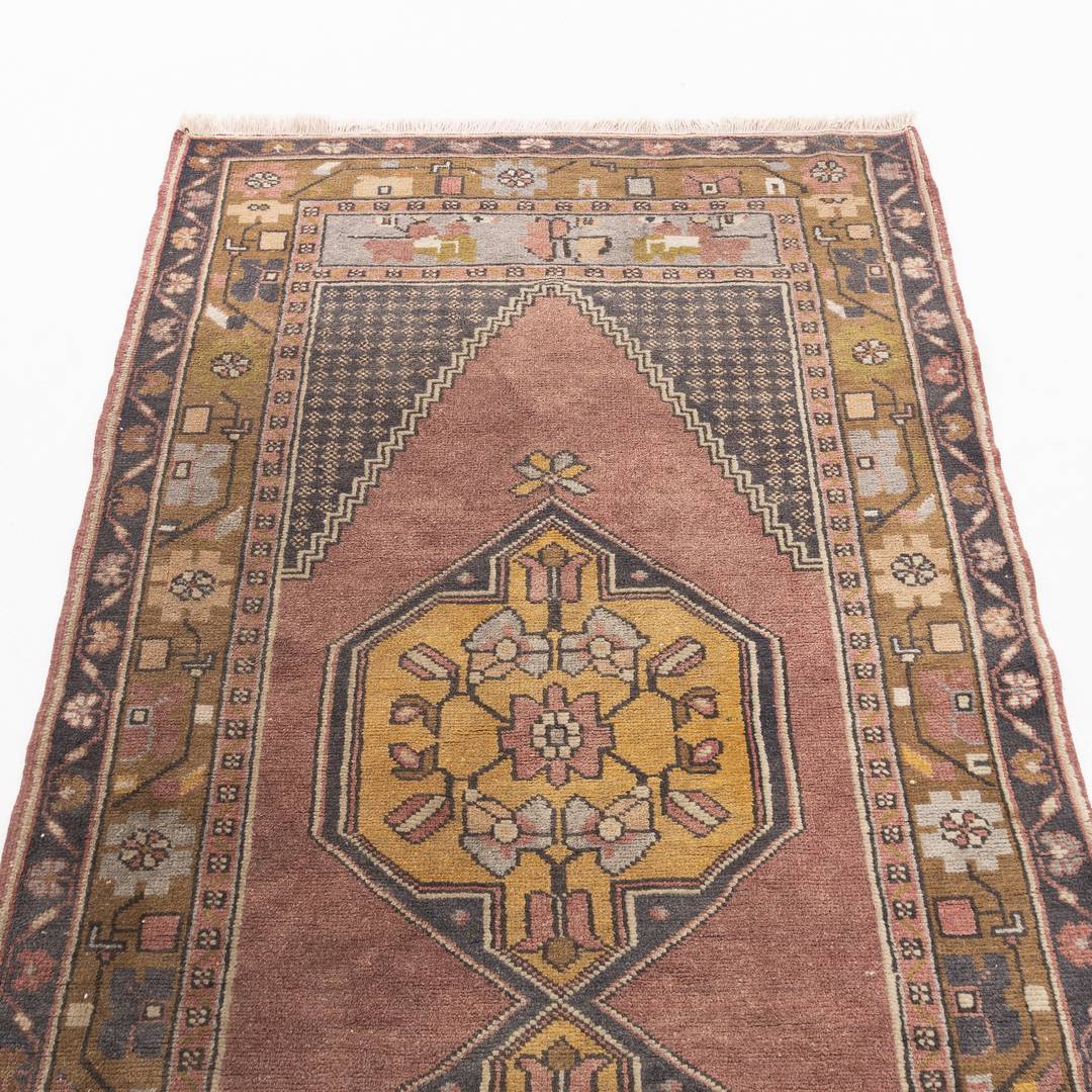 Oriental Turkish Runner Rug Handmade Wool On Wool Anatolian 104 X 284 Cm - 3' 5'' X 9' 4'' Multicolor C016