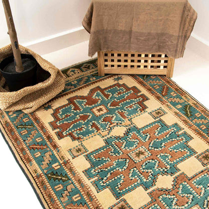 Oriental Turkish Runner Rug Handmade Wool On Wool Anatolian 105 X 249 Cm - 3' 6'' X 8' 3'' Turquosie C019