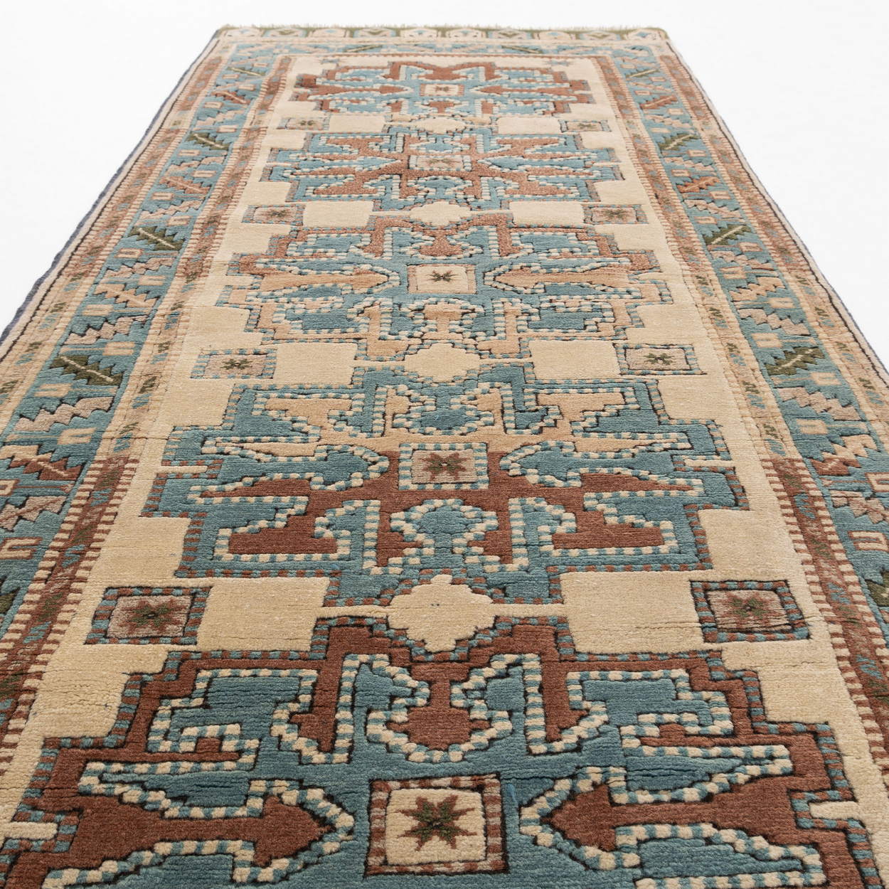 Oriental Turkish Runner Rug Handmade Wool On Wool Anatolian 105 X 249 Cm - 3' 6'' X 8' 3'' Turquosie C019