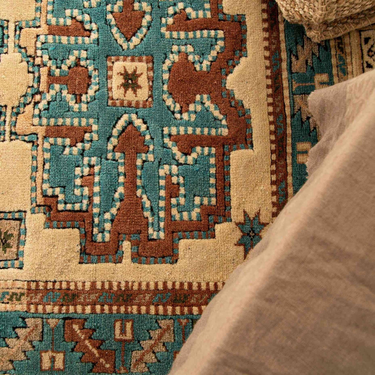 Oriental Turkish Runner Rug Handmade Wool On Wool Anatolian 105 X 249 Cm - 3' 6'' X 8' 3'' Turquosie C019