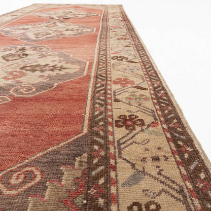 Oriental Turkish Runner Rug Handmade Wool On Wool Anatolian 105 X 315 Cm - 3' 6'' X 10' 5'' Red C014