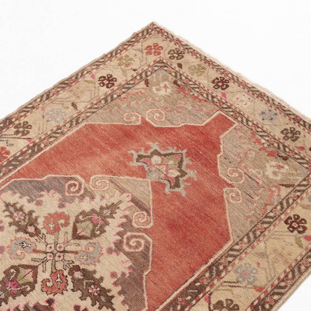 Oriental Turkish Runner Rug Handmade Wool On Wool Anatolian 105 X 315 Cm - 3' 6'' X 10' 5'' Red C014