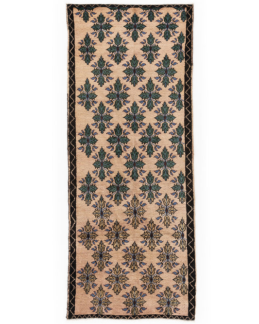 Oriental Turkish Runner Rug Handmade Wool On Wool Anatolian 106 X 265 Cm - 3' 6'' X 8' 9'' Green C015