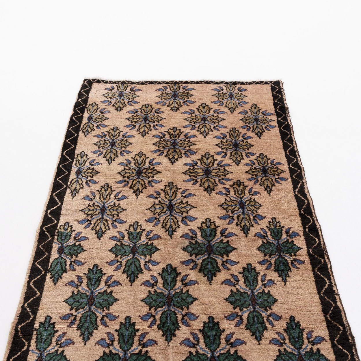 Oriental Turkish Runner Rug Handmade Wool On Wool Anatolian 106 X 265 Cm - 3' 6'' X 8' 9'' Green C015