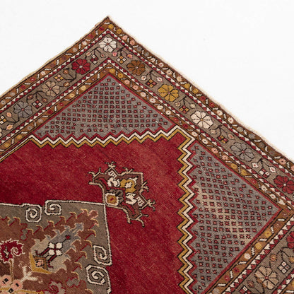 Oriental Turkish Runner Rug Handmade Wool On Wool Anatolian 106 X 327 Cm - 3' 6'' X 10' 9'' Red C014