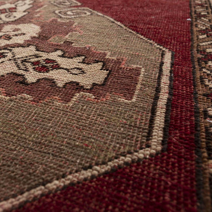 Oriental Turkish Runner Rug Handmade Wool On Wool Anatolian 107 X 327 Cm - 3' 7'' X 10' 9'' Burgundy C021