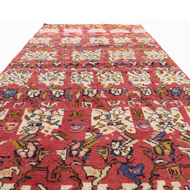 Oriental Turkish Runner Rug Handmade Wool On Wool Anatolian 124 X 277 Cm - 4' 1'' X 9' 2'' Red C014