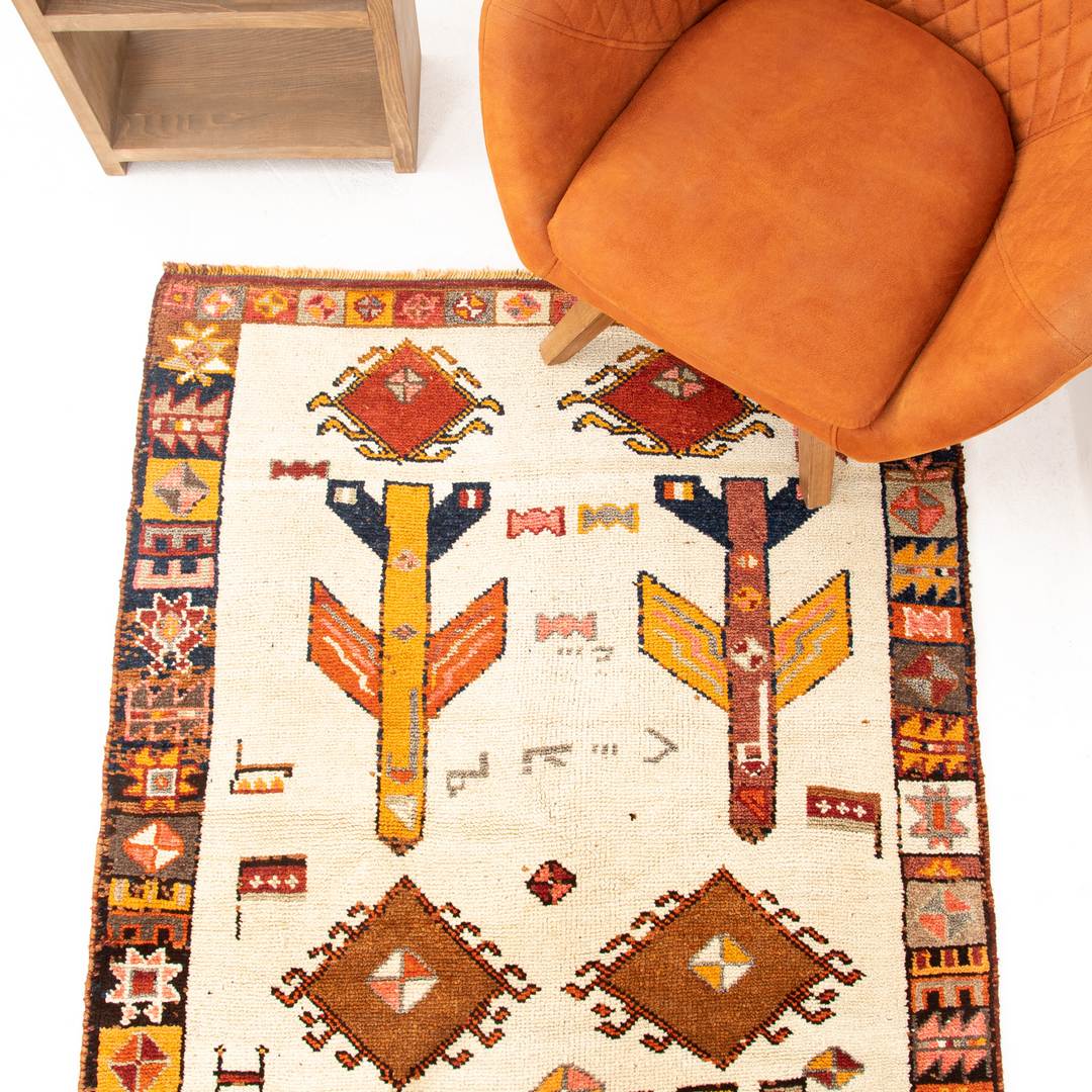 Oriental Turkish Runner Rug Handmade Wool On Wool Anatolian 125 X 315 Cm - 4' 2'' X 10' 5'' Orange C014