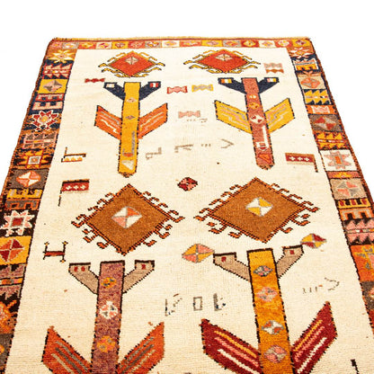 Oriental Turkish Runner Rug Handmade Wool On Wool Anatolian 125 X 315 Cm - 4' 2'' X 10' 5'' Orange C014