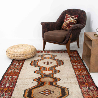 Oriental Turkish Runner Rug Handmade Wool On Wool Anatolian 128 X 350 Cm - 4' 3'' X 11' 6'' Multicolor C016