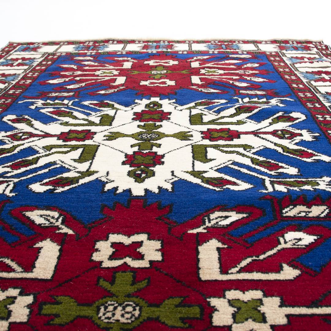 Oriental Turkish Rug Handmade Wool On Wool Anatolian 134 X 200 Cm - 4' 5'' X 6' 7'' Navy Blue C010 ER01