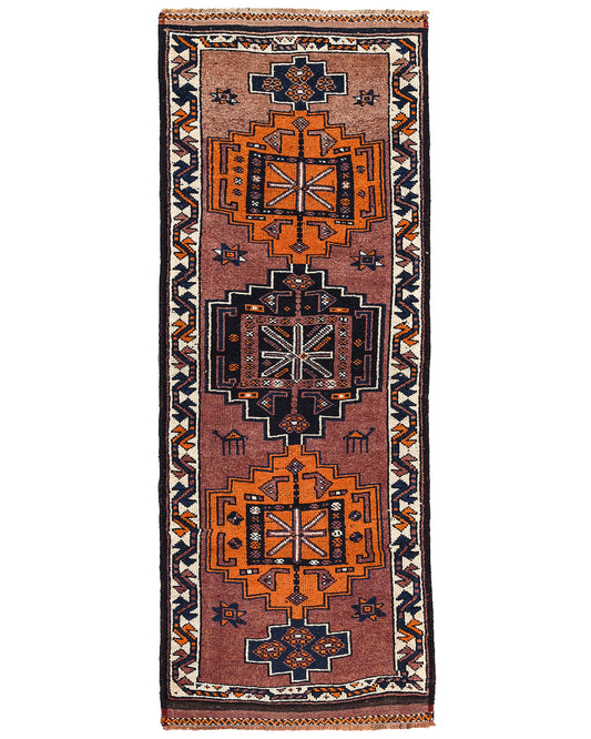 Oriental Turkish Runner Rug Handmade Wool On Wool Anatolian 262 X 100 Cm - 8' 8'' X 3' 4'' Multicolor C016