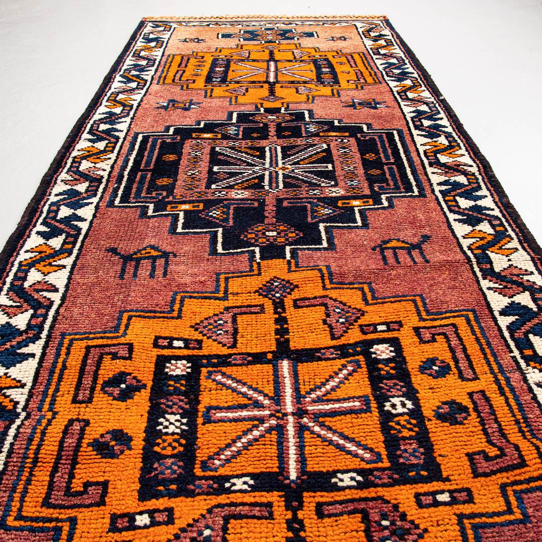 Oriental Turkish Runner Rug Handmade Wool On Wool Anatolian 262 X 100 Cm - 8' 8'' X 3' 4'' Multicolor C016