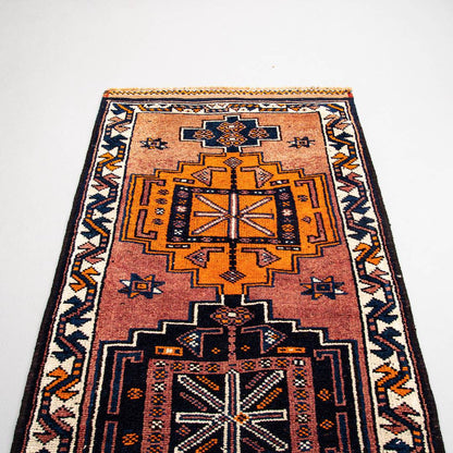 Oriental Turkish Runner Rug Handmade Wool On Wool Anatolian 262 X 100 Cm - 8' 8'' X 3' 4'' Multicolor C016