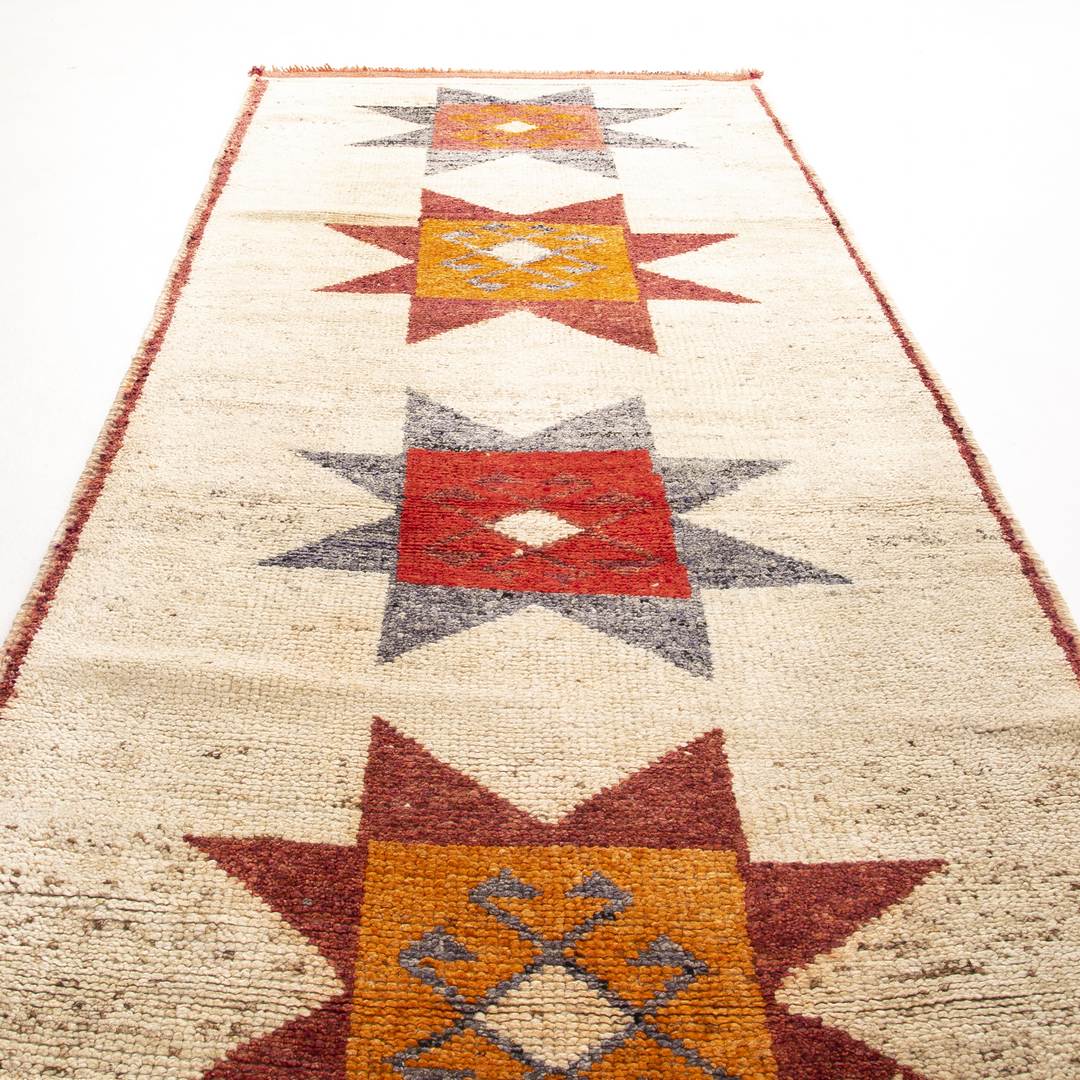 Oriental Turkish Runner Rug Handmade Wool On Wool Anatolian 364 X 100 Cm - 12' X 3' 4'' Orange C011