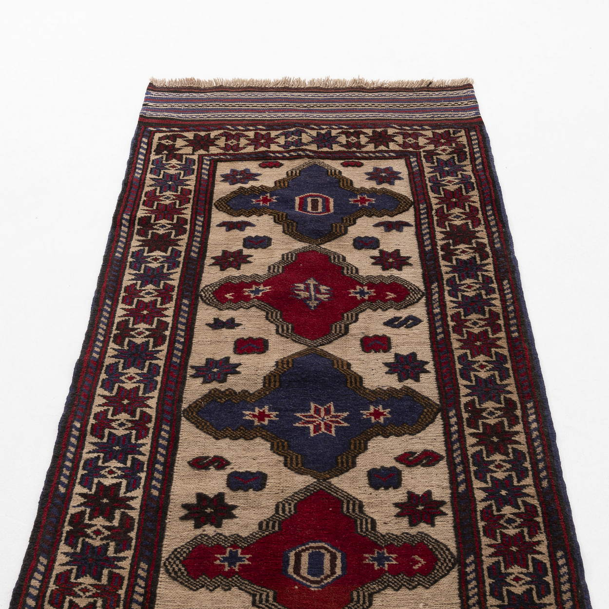 Oriental Turkish Runner Rug Handmade Wool On Wool Anatolian 87 X 360 Cm - 2' 11'' X 11' 10'' Burgundy C021