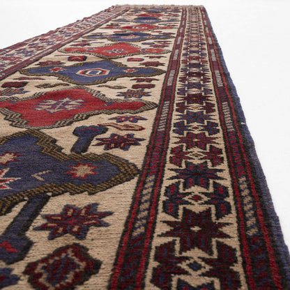 Oriental Turkish Runner Rug Handmade Wool On Wool Anatolian 87 X 360 Cm - 2' 11'' X 11' 10'' Burgundy C021