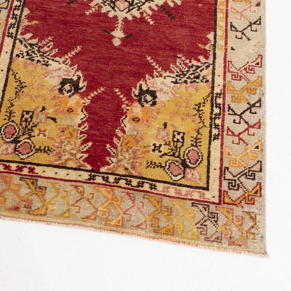 Oriental Turkish Runner Rug Handmade Wool On Wool Anatolian 89 X 365 Cm - 3' X 2' Red C014