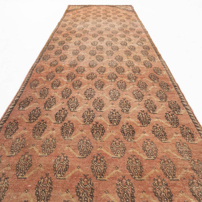 Oriental Turkish Runner Rug Handmade Wool On Wool Anatolian 90 X 357 Cm - 3' X 11' 9'' Pink C004