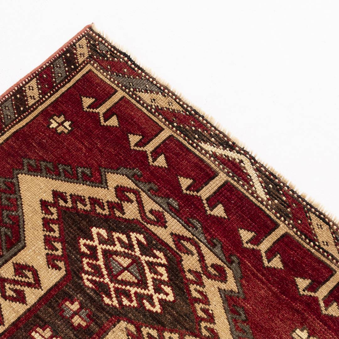 Oriental Turkish Runner Rug Handmade Wool On Wool Anatolian 95 X 354 Cm - 3' 2'' X 11' 8'' Red C014