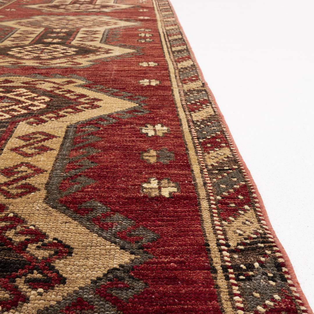 Oriental Turkish Runner Rug Handmade Wool On Wool Anatolian 95 X 354 Cm - 3' 2'' X 11' 8'' Red C014