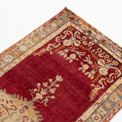 Oriental Turkish Runner Rug Handmade Wool On Wool Anatolian 96 X 383 Cm - 3' 2'' X 12' 7'' Red C014