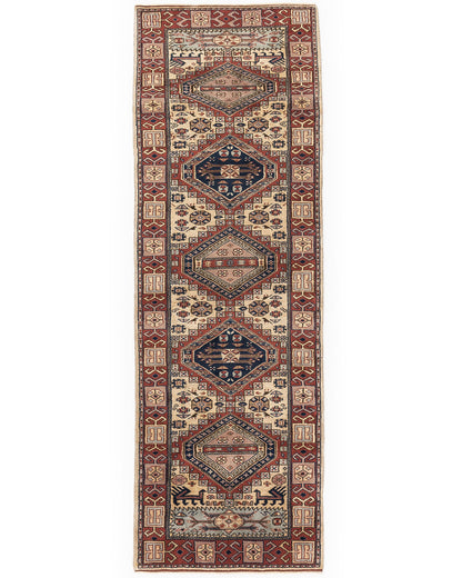 Oriental Turkish Runner Rug Handmade Wool On Wool Anatolian 98 X 293 Cm - 3' 3'' X 9' 8'' Multicolor C016