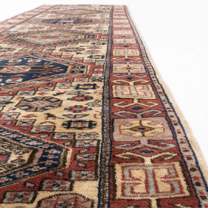 Oriental Turkish Runner Rug Handmade Wool On Wool Anatolian 98 X 293 Cm - 3' 3'' X 9' 8'' Multicolor C016