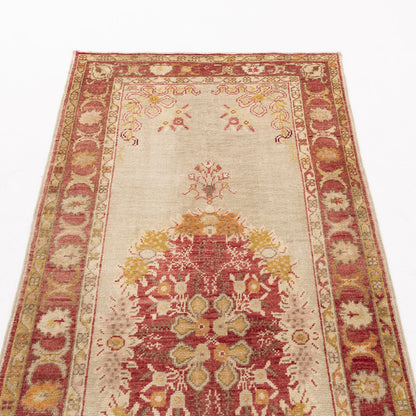 Oriental Turkish Runner Rug Handmade Wool On Wool Anatolian 98 X 426 Cm - 3' 3'' X 14' Sand C007