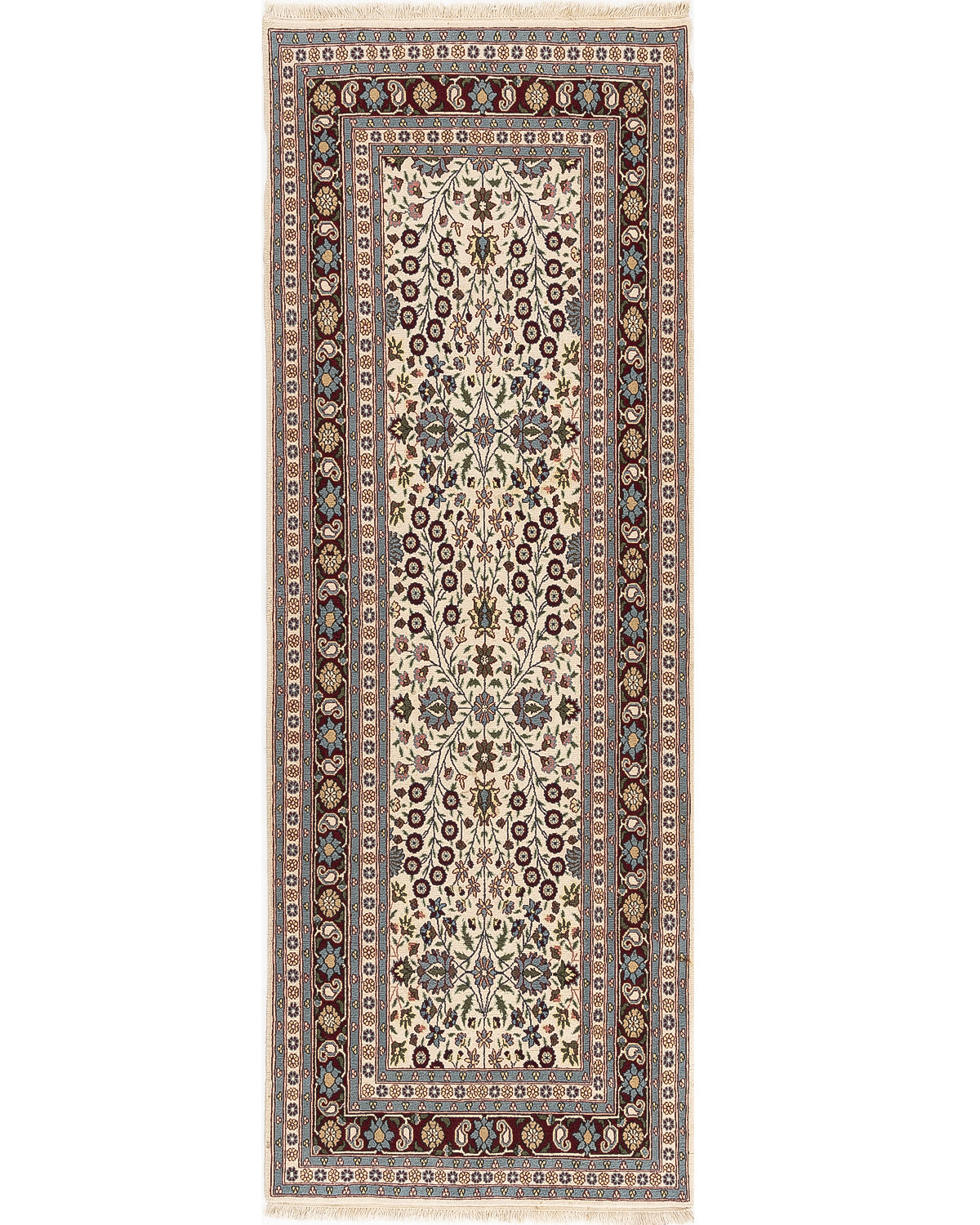 Oriental Turkish Runner Rug Handmade Wool On Wool Hereke 100 X 275 Cm - 3' 4'' X 9' 1'' Sand C007