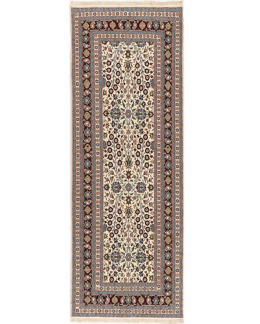 Oriental Turkish Runner Rug Handmade Wool On Wool Hereke 100 X 275 Cm - 3' 4'' X 9' 1'' Sand C007