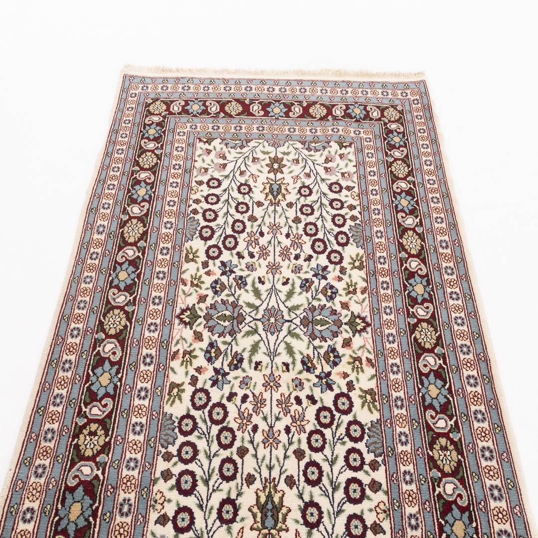 Oriental Turkish Runner Rug Handmade Wool On Wool Hereke 100 X 275 Cm - 3' 4'' X 9' 1'' Sand C007