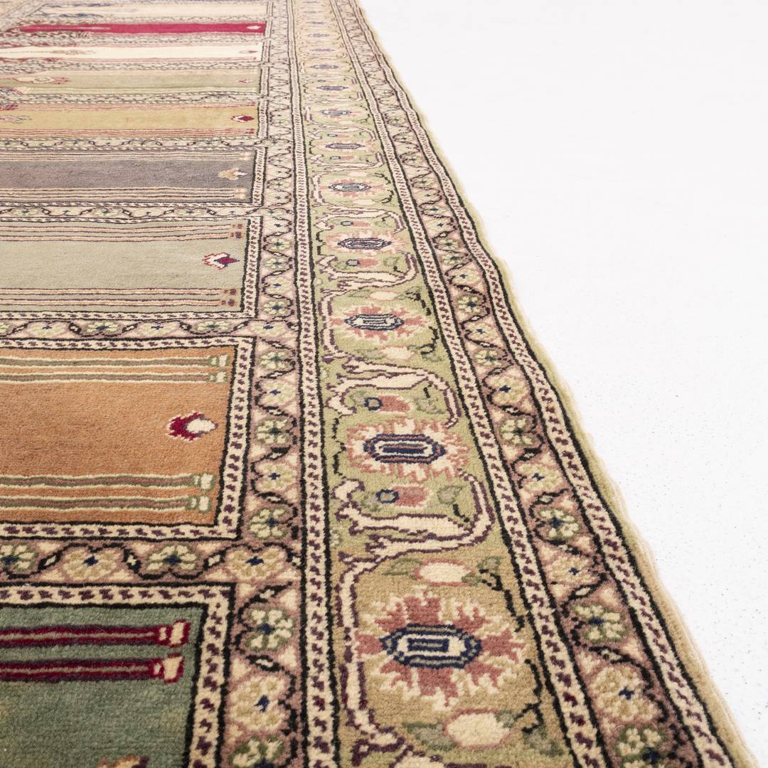 Oriental Turkish Runner Rug Handmade Wool On Wool Kayseri 100 X 290 Cm - 3' 4'' X 9' 7'' Stone C009