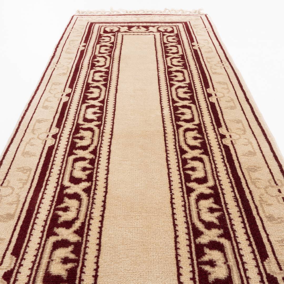 Oriental Turkish Runner Rug Handmade Wool On Wool Milas 79 X 196 Cm - 2' 8'' X 6' 6'' Sand C007