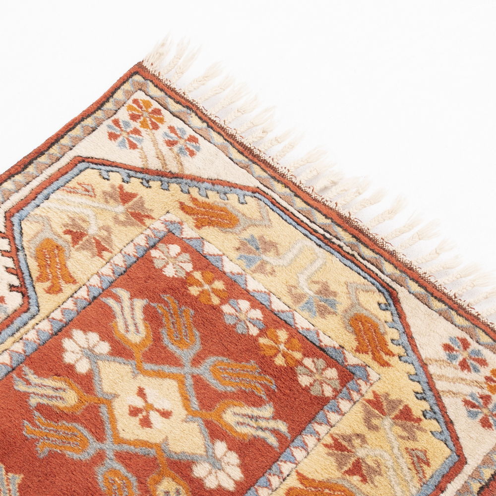 Oriental Turkish Runner Rug Handmade Wool On Wool Milas 80 X 279 Cm - 2' 8'' X 9' 2'' Orange C011