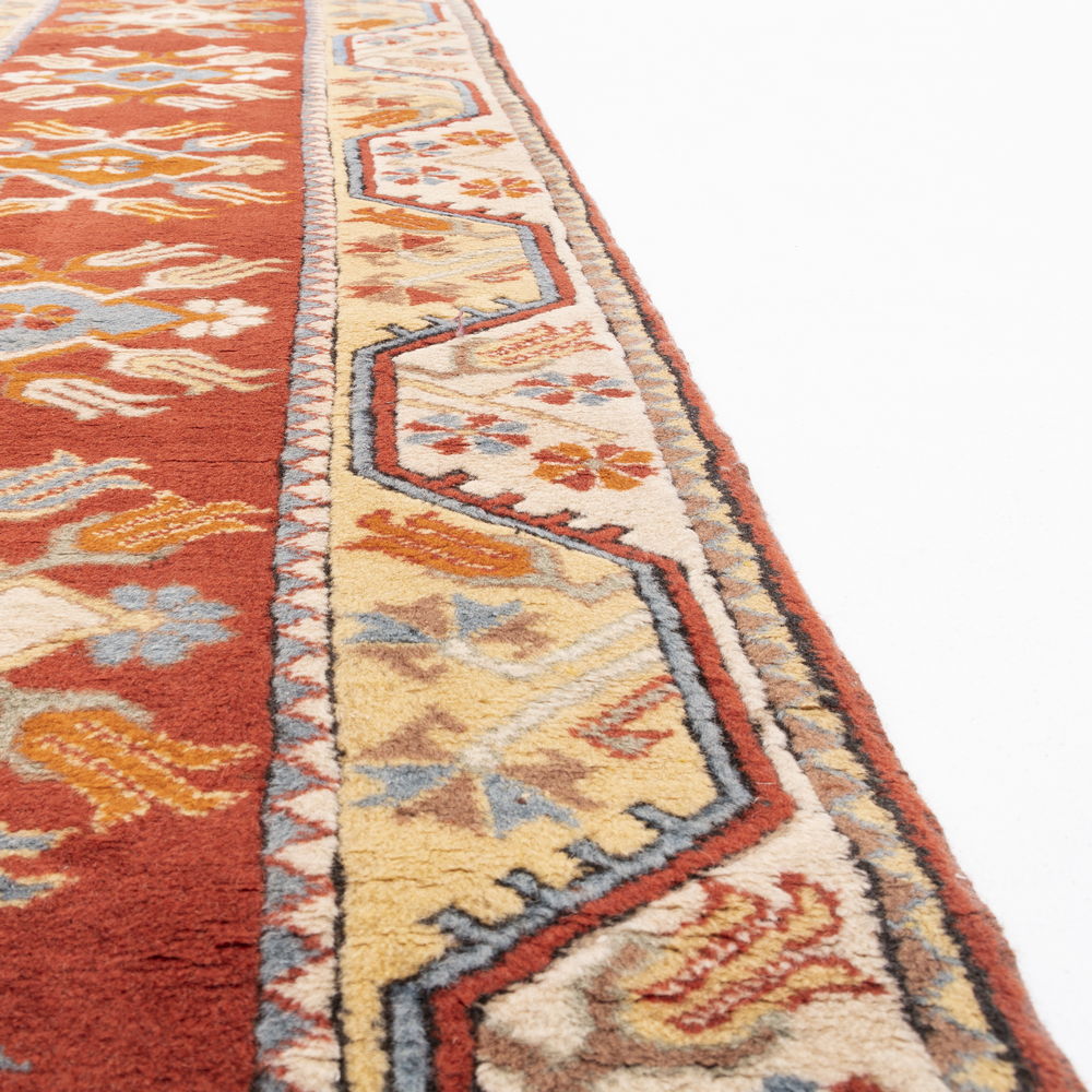 Oriental Turkish Runner Rug Handmade Wool On Wool Milas 80 X 279 Cm - 2' 8'' X 9' 2'' Orange C011