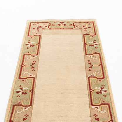 Oriental Turkish Runner Rug Handmade Wool On Wool Milas 85 X 256 Cm - 2' 10'' X 8' 5'' Sand C007