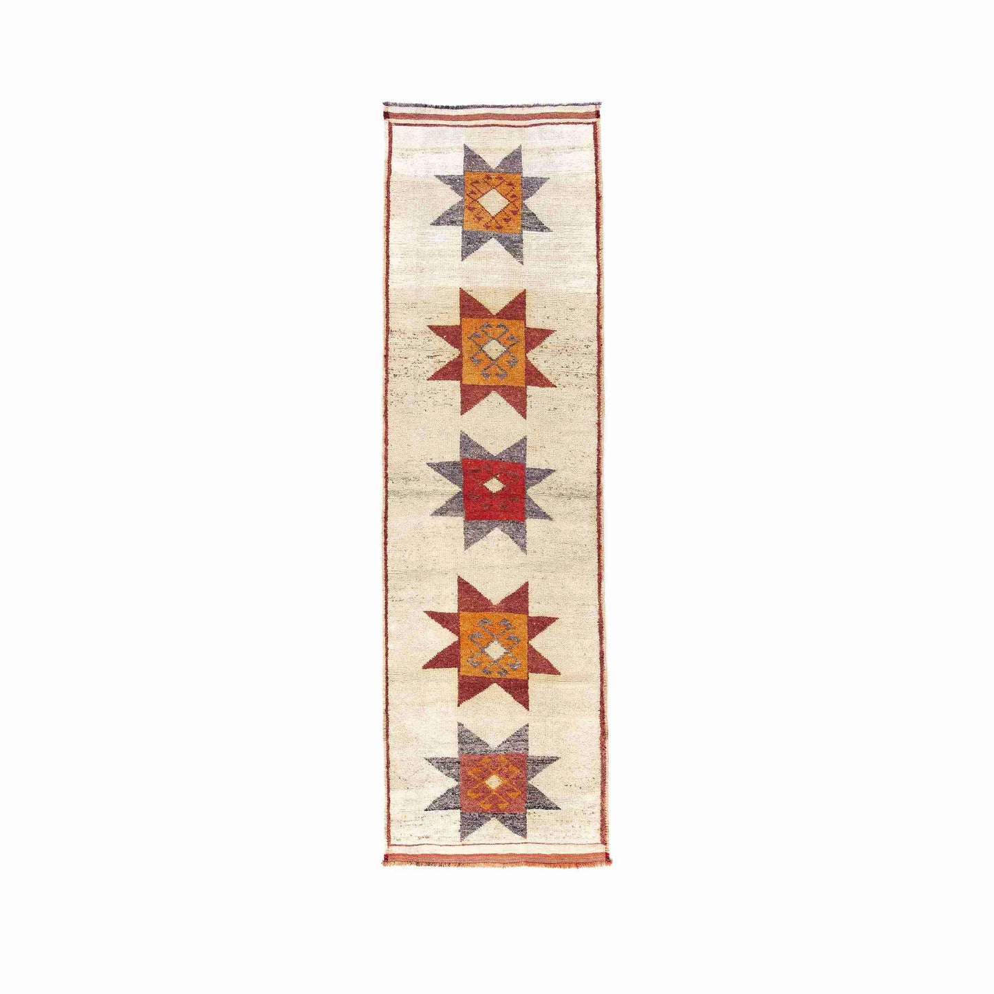 Oriental Turkish Runner Rug Handmade Wool On Wool Anatolian 364 X 100 Cm - 12' X 3' 4'' Orange C011