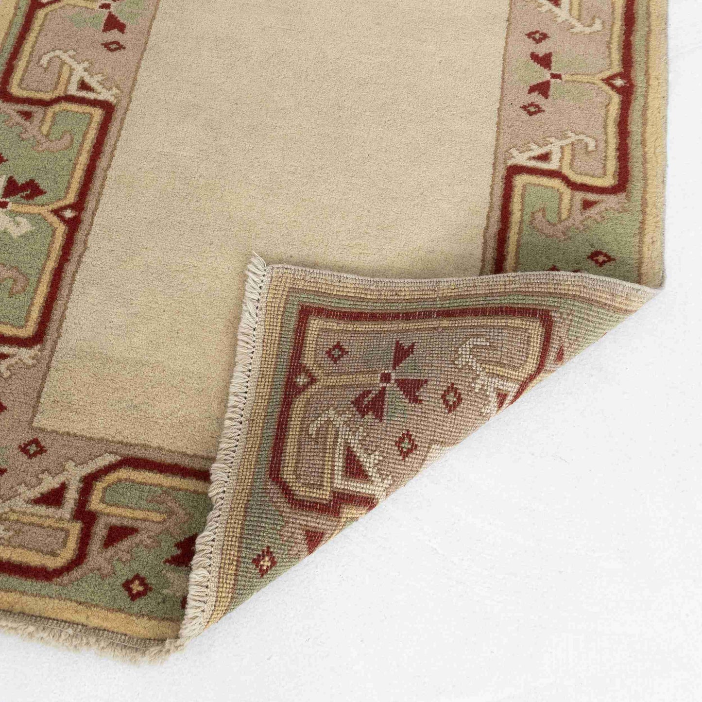 Oriental Turkish Runner Rug Handmade Wool On Wool Milas 85 X 256 Cm - 2' 10'' X 8' 5'' Sand C007