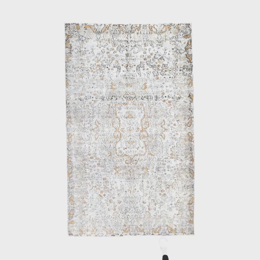 Oriental Rug Vintage Hand Knotted Wool On Cotton 173 x 291 Cm - 5' 9'' x 9' 7'' Grey C008 ER12