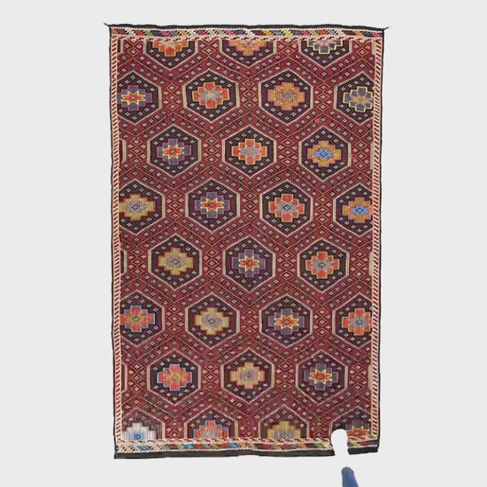 Oriental Kilim Cicim Handmade Wool On Wool 183 X 295 Cm - 6' 1'' X 9' 9'' Brown C005 ER12