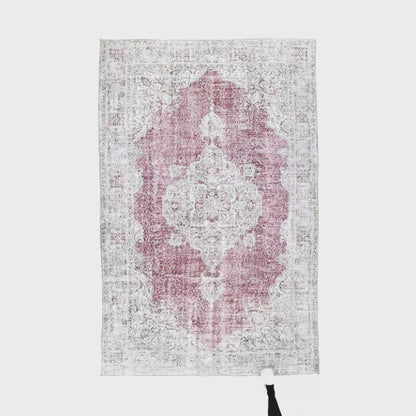 Oriental Rug Vintage Hand Knotted Wool On Cotton 184 x 294 Cm - 6' 1'' x 9' 8'' Pink C004 ER12