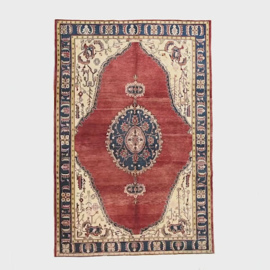 Oriental Rug Anatolian Hand Knotted Wool On Wool 195 X 290 Cm - 6' 5'' X 9' 7'' Red C014