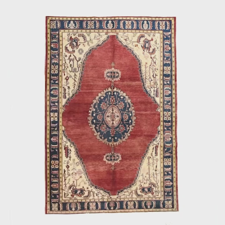 Oriental Rug Anatolian Hand Knotted Wool On Wool 195 X 290 Cm - 6' 5'' X 9' 7'' Red C014