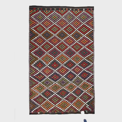 Oriental Kilim Cicim Handmade Wool On Wool 202 X 348 Cm - 6' 8'' X 11' 6'' Multicolor C016 ER23