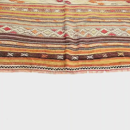 Handmade Gocmen Kilim Wool On Wool Unique 111 X 157 Cm - 3' 8'' X 5' 2'' Orange C011 ER01