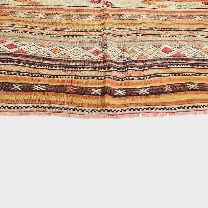 Handmade Gocmen Kilim Wool On Wool Unique 111 X 157 Cm - 3' 8'' X 5' 2'' Orange C011 ER01